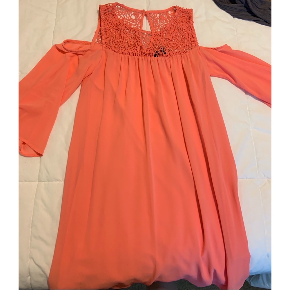 Cold Shoulder Coral Dress (Never worn!)